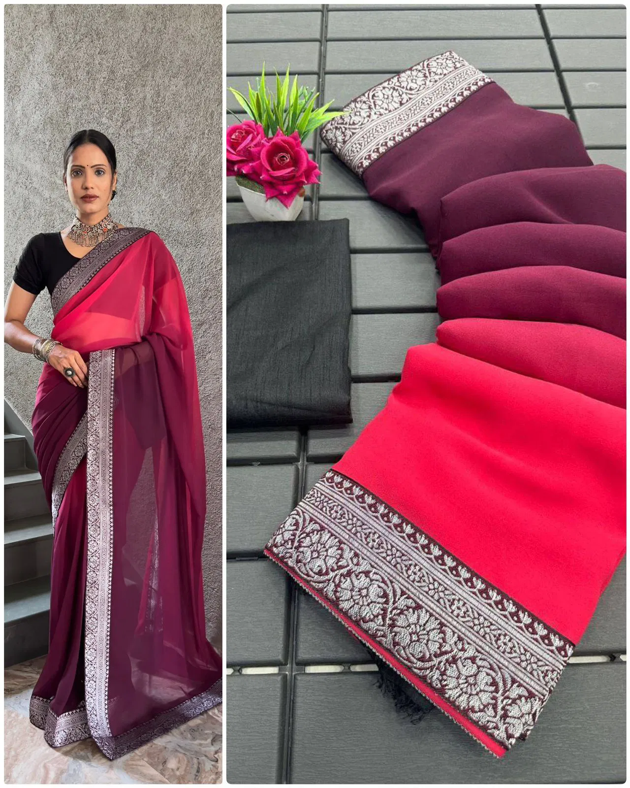 Saanny 2 By AAB Designer Lace Georgette Readymade Saree Online Wholesale